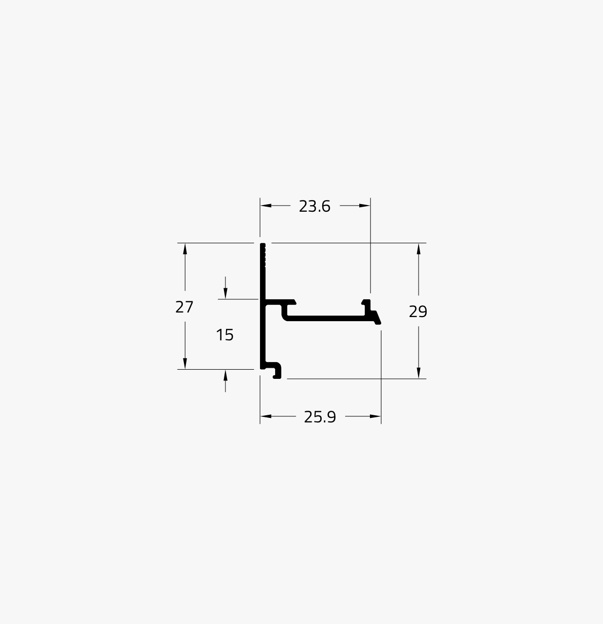 VT-292 - Perfil Alumínio