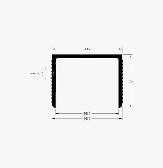 PS 343 Perfil Alum nio Ps 343 perfil alum nio